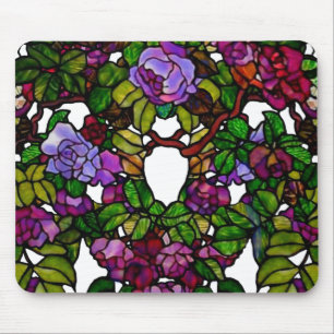Mousepad Vintage Tiffany Vidro Estido Rosas