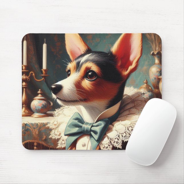 Mousepad Vintage Toy Fox Terrier Painting (Com mouse)