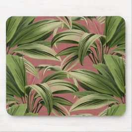 Mousepad Vintage Tropical Palm Botânica Watercolor Rosa