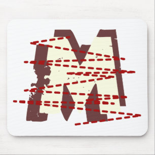 Mousepad Vintage Urban Grunge - Letra Monograma Distinta