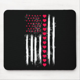 Mousepad Vintage Valentine Day American Flag Heart Perfect