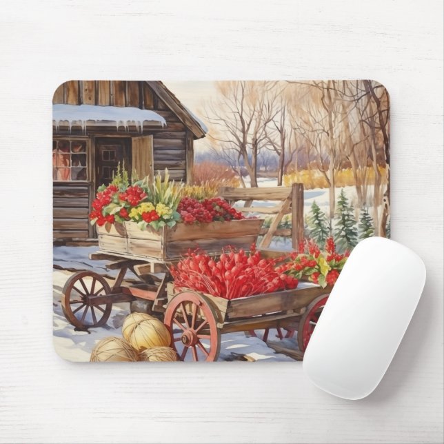 Mousepad Vintage Vegetal Carrinho (Com mouse)