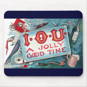 Mousepad Vintage Vices Party, Jogo Bebendo Fumando