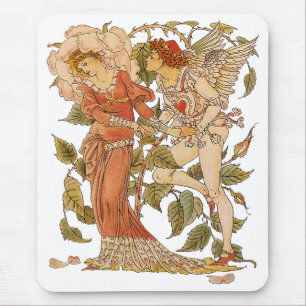 Mousepad Vintage Victorian Art, Rosa por Walter Crane