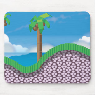 Mousepad Vintage Video Game Palm Trees.