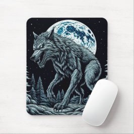 Mousepad Vintage Werewolf crescendo em uma noite de lua che