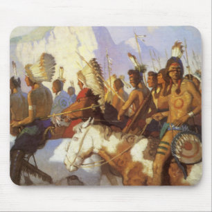 Mousepad Vintage Western Art, Partido da Guerra da Índia po
