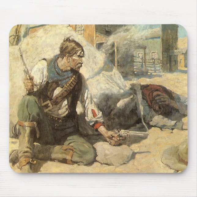 Mousepad Vintage Western Cowboys, Hopway, NC Wyeth (Frente)