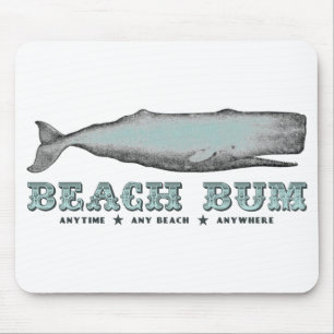 Mousepad Vintage Whale Beach Bum A Qualquer Hora Qualquer P