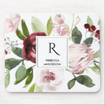 MOUSEPAD VINTAGE WHITE BLUSH PINK BURGUNDY PROTEA FLORAL<br><div class="desc">Se precisar de mais alguma personalização,  por favor,  sinta-se à vontade para me enviar uma mensagem no endereço yellowfebstudio@gmail.com</div>