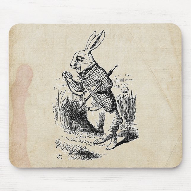 Mousepad Vintage White Rabbit (Frente)