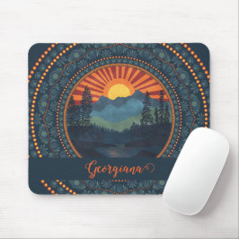 Mousepad Vintage Wilderness Personalizado Dot Sunset Mandal