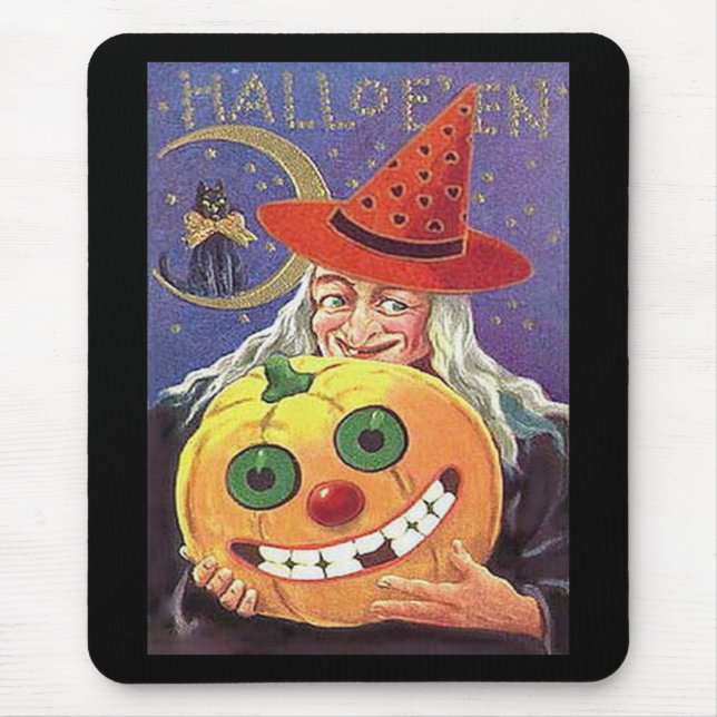 Mousepad Vintage Witch Halloween (Frente)
