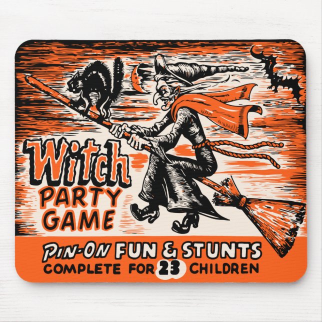 Mousepad Vintage Witch Party Game (Frente)