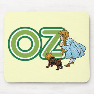 Mousepad Vintage Wizard of Oz Dorothy Toto com BIG Letters