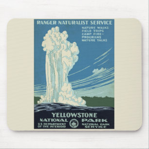 Mousepad Vintage Yellowstone Park Poster