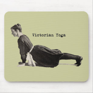Mousepad Vintage Yoga Mulher Enfrentando Cachorro Virado Pa