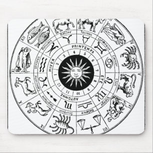 Mousepad Vintage Zodiac Wheel