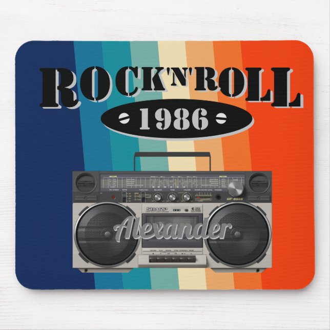 Mousepad Vintagem de música rochosa n rolo (Frente)