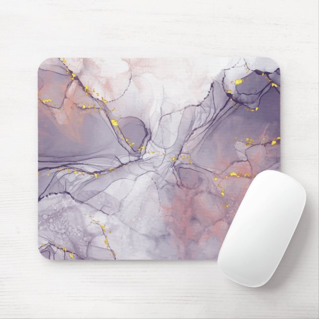 Mousepad Violet and Gold Marble (Com mouse)