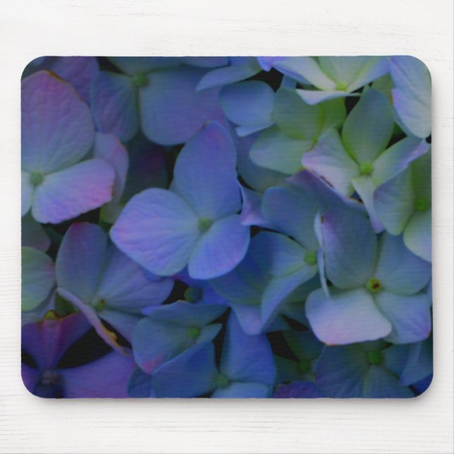 Mousepad Violet purple pink blue hydrangeas flower floral (Frente)