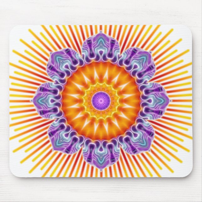 Mousepad Violeta amarela de Mandala (Frente)