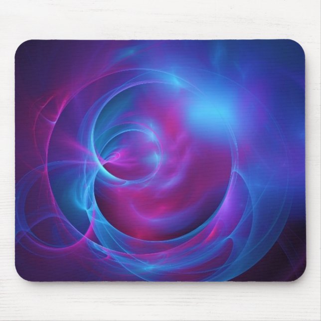 Mousepad Violeta Azul e Cosmic Rosa Fractal Suave (Frente)