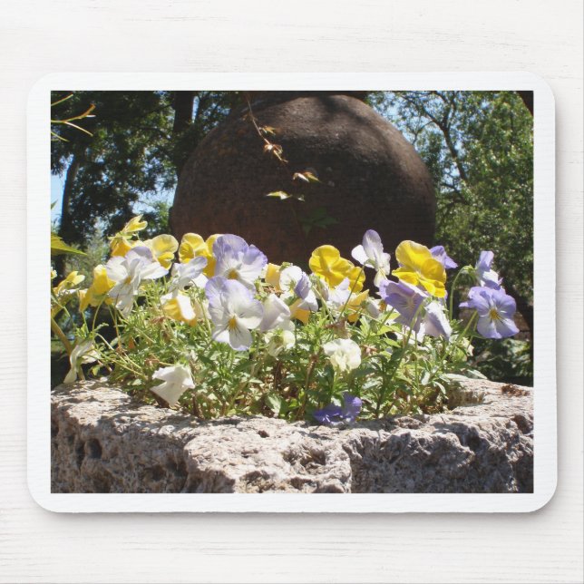 Mousepad Violeta em uma Trough de Pedra. (Frente)
