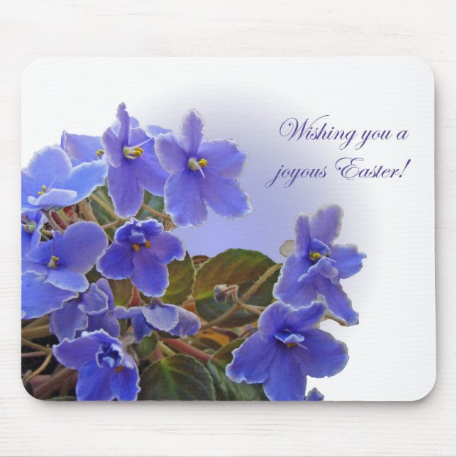Mousepad Violetas africanas azuis páscoas (Frente)