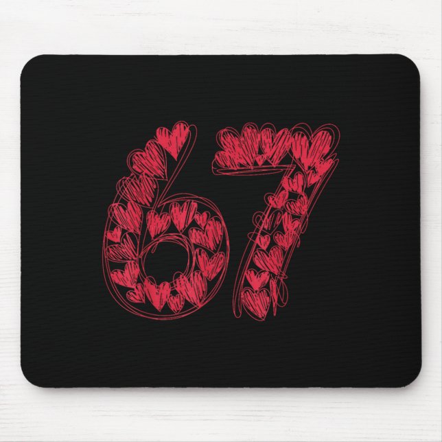 Mousepad Viral 67 Hand-drawn Hearts Valentine's Day Cute Te (Frente)
