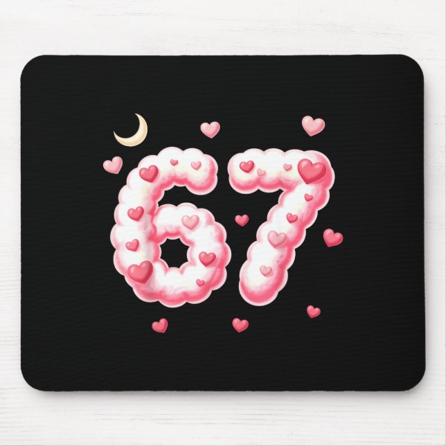 Mousepad Viral 67 Kawaii Hearts Valentine's Day Girls Humor (Frente)