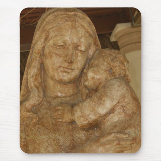 Mousepad Virgem Maria e Estátua de Jesus Bebê (Frente)