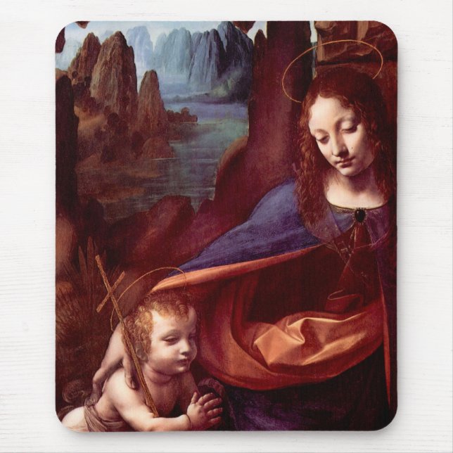 Mousepad Virgin of the Rocks by Leonardo da Vinci (Frente)