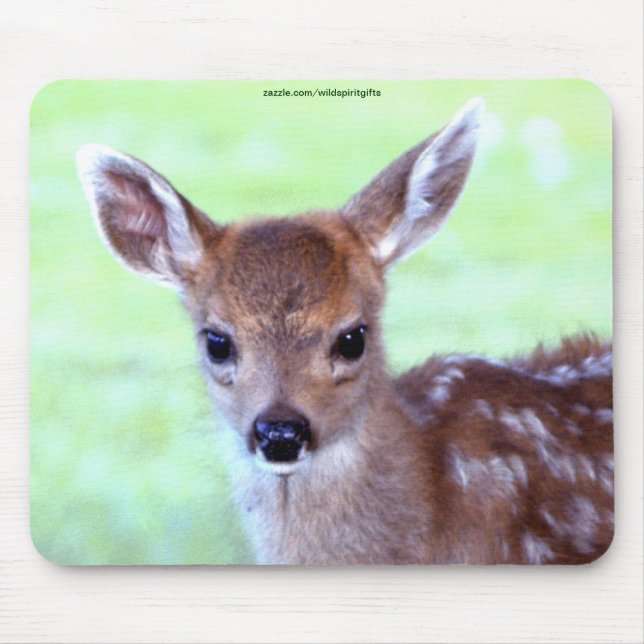 Mousepad Virginia Deer Fawn Baby Animal Willife Art (Frente)