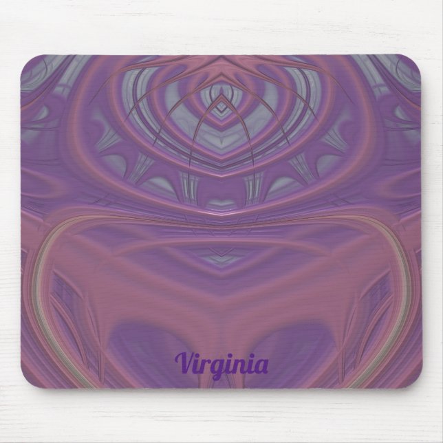Mousepad VIRGINIA ~ Mauve rosa e Design de Lavanda (Frente)