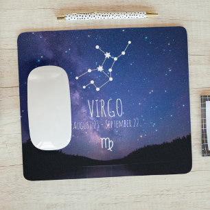 Mousepad Virgo Placa de Mouse de Constelação Zodiosa Per