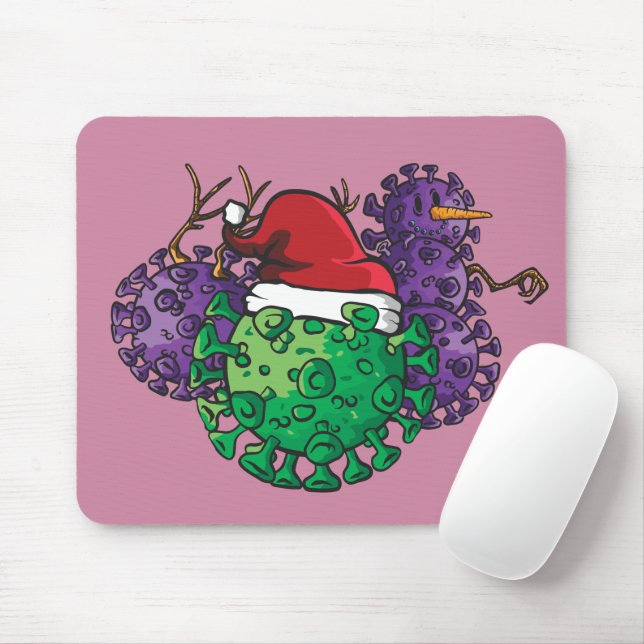 Mousepad Vírus micróbios Amam o Dia de Natal (Com mouse)