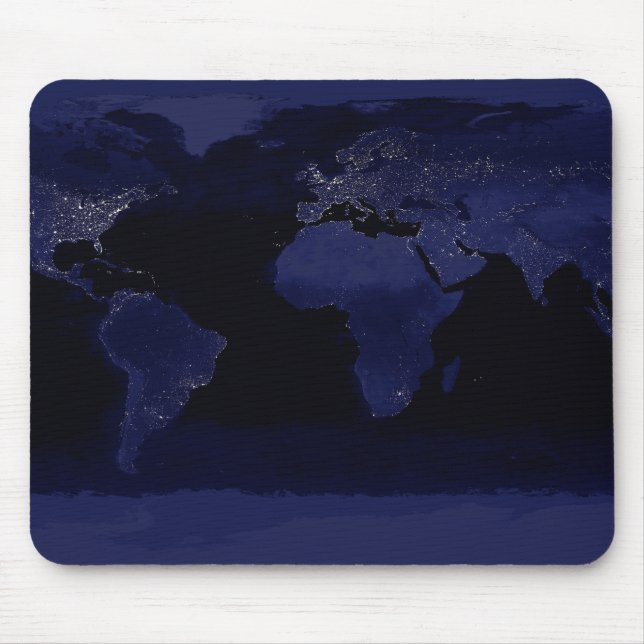 Mousepad Visão Global das Luzes da Cidade da Terra (Frente)