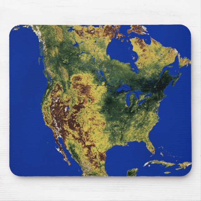 Mousepad Visão Topográfica da América do Norte e Central (Frente)