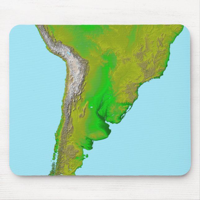 Mousepad Visão topográfica da América do Sul (Frente)