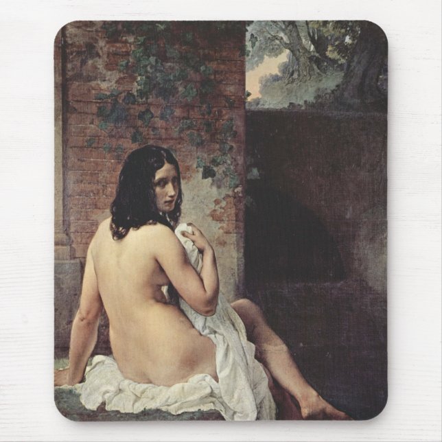 Mousepad Visão traseira de um couro (Francesco Hayez) (Frente)