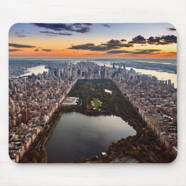 Mousepad Vista aérea do Central Park ao pôr do sol (Frente)