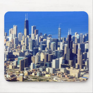 Mousepad Vista aérea do centro de Chicago com lago