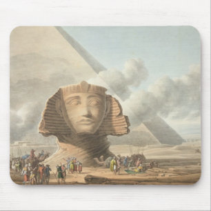 Mousepad Vista da cabeça da esfinge e da pirâmide de