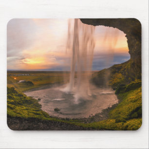 Mousepad Vista da cachoeira de Islândia Seljalandsfoss