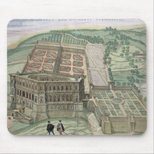 Mousepad Vista da casa de campo Farnese e dos jardins, 'de