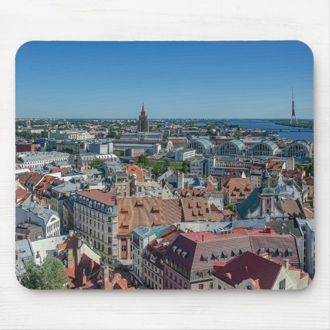 Mousepad Vista da cidade antiga de Riga de cima (Frente)
