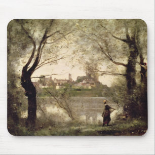 Mousepad Vista da cidade e da catedral de Mantes