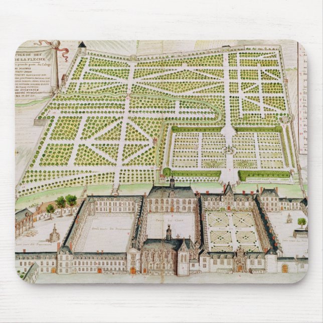 Mousepad Vista da faculdade do jesuíta no La Fleche, 1655 (Frente)