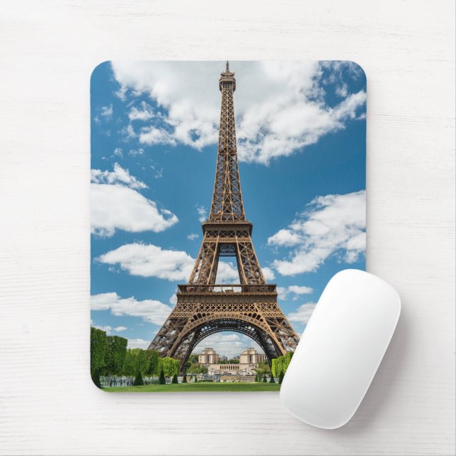 Mousepad Vista da Torre Eiffel do Parque Público Champ de M (Com mouse)
